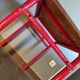 School desk in oak and red metal 1960