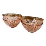 Pink Arcoroc bowls/cups