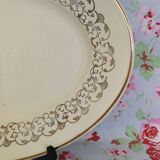 Plat oval ancien Digoin Sarreguemines véritable opaque - contour doré