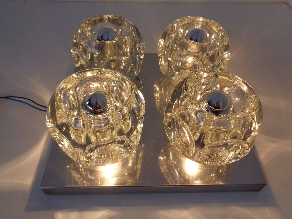 Space Age Glass Cube Lamp from Peill & Putzler, 1960s