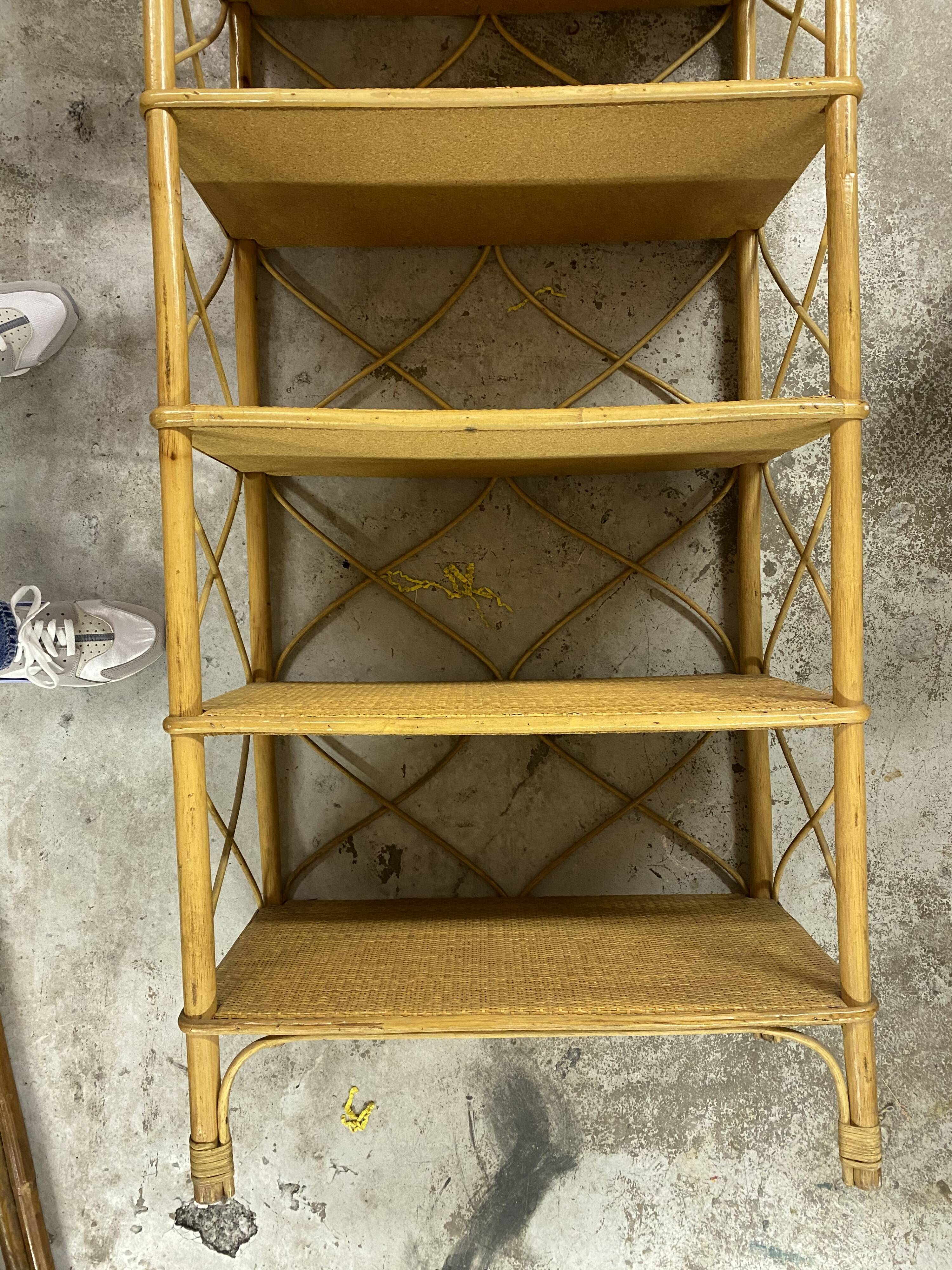 Rattan bookcase shelf