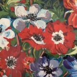 Framed painting 35X28 cm Anemones