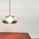 German pendant lamp in aluminium and glass from the Mid-Century space by Doria, 1960s.