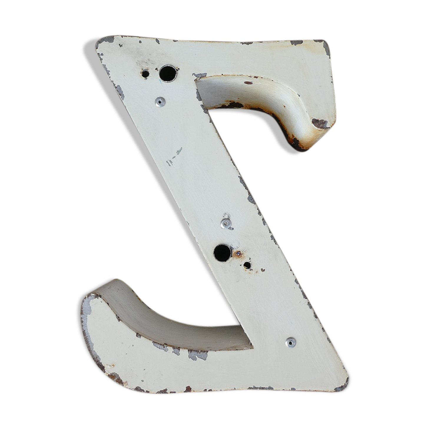 Letter "Z" of vintage industrial brand in iron