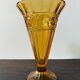 Art Deco amber cup-shaped vase with rose motifs