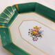 Art Deco floral iridescent cake dish in Limoges porcelain