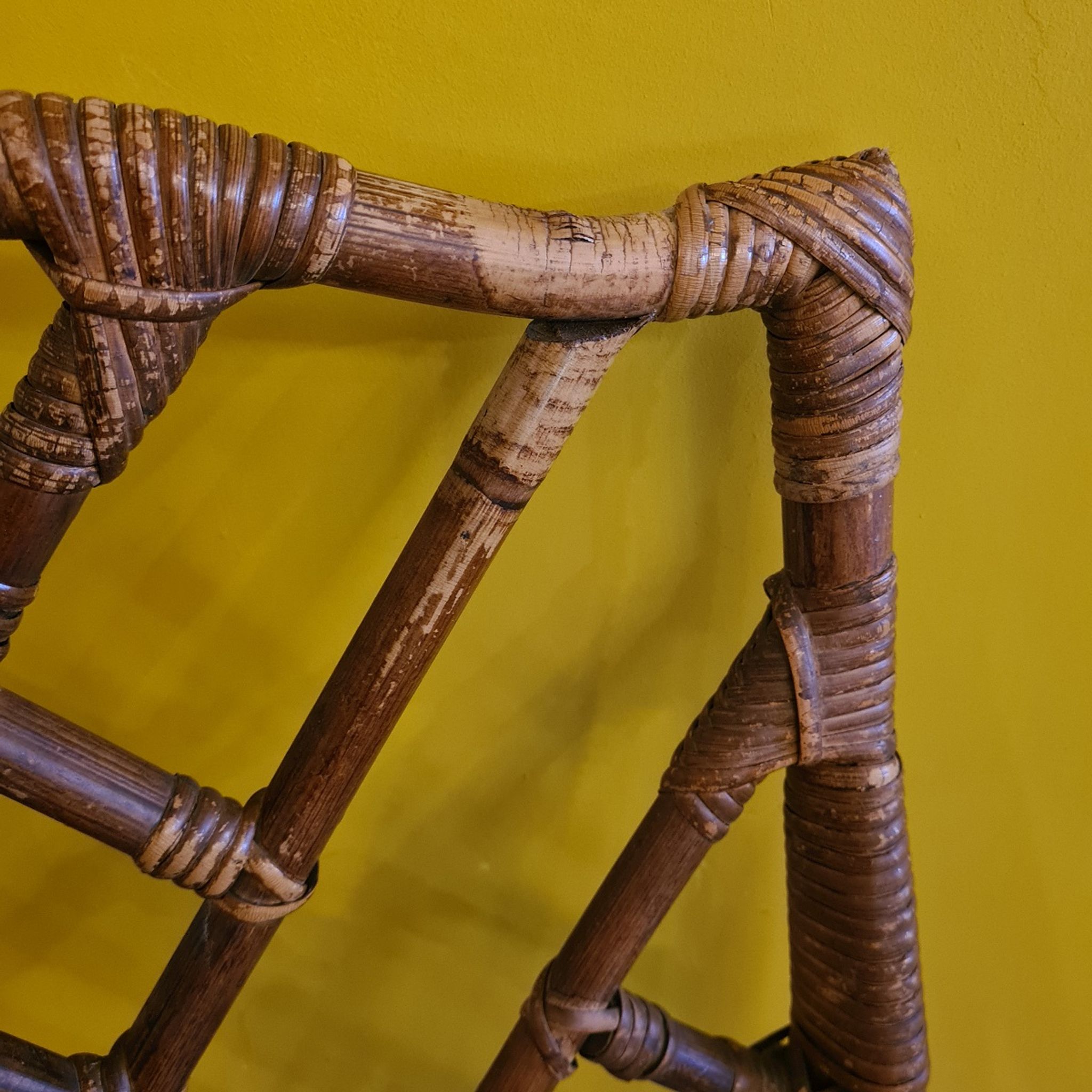 Old french chippendale bamboo chair, 1st half 20th century.