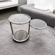 Side table with 2 shelves in chromed metal and smoked glass, circa 1970
