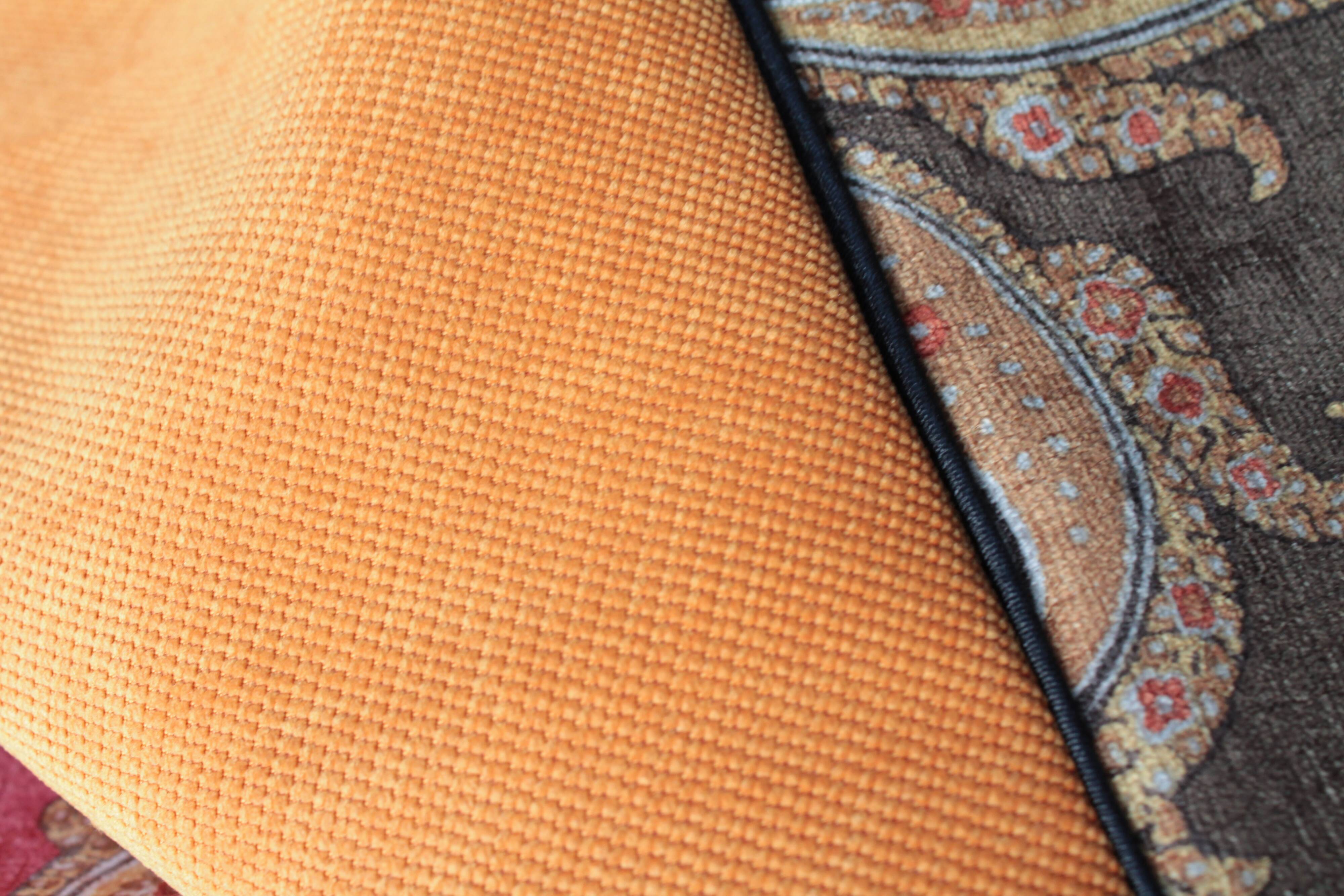 Bohemian chic velvet upholstery cushion with paisley pattern 60x40cm