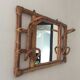 60s rattan coat door with mirror