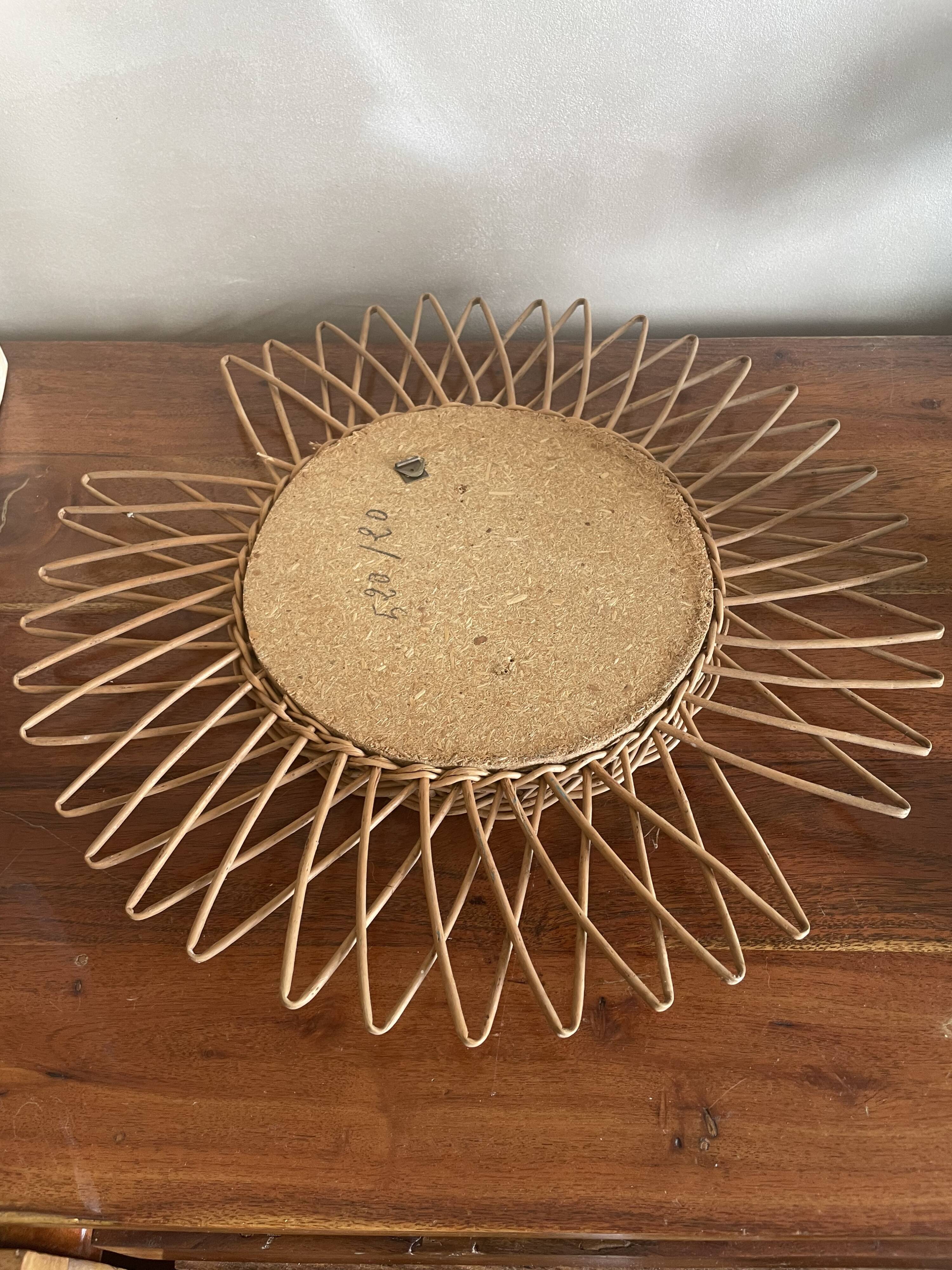 Rattan sun mirror