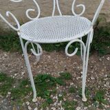 Salon de jardin ancien en fer plein milieu xxeme