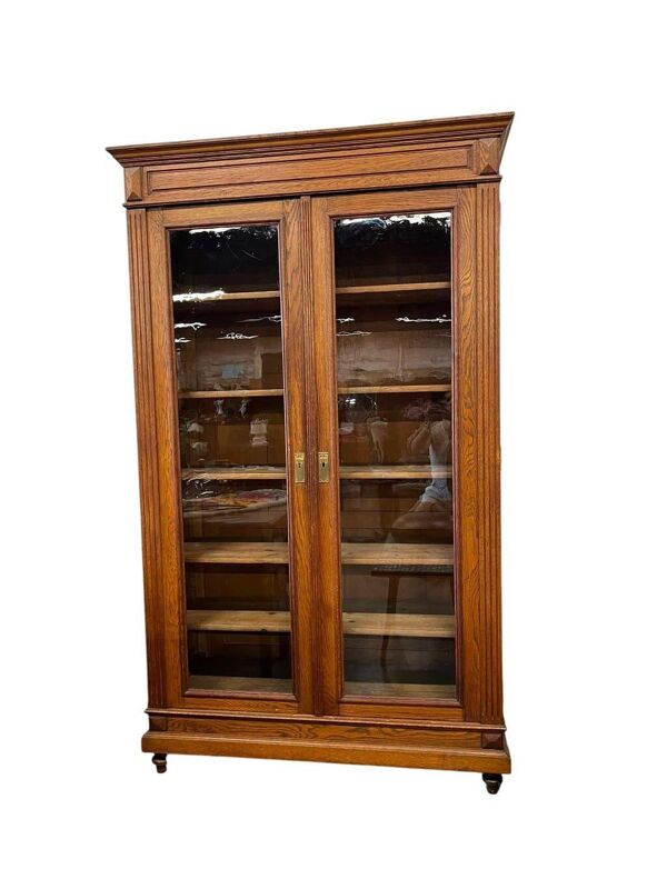 Armoire de laboratoire/vitrine/armoire de pharmacie vintage en bois