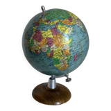 Globe terrestre vintage 1960 Girard et Barrère bois mappemonde - 29 cm