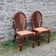 Lot de 2 chaises vintage en rotin avec assise cannage