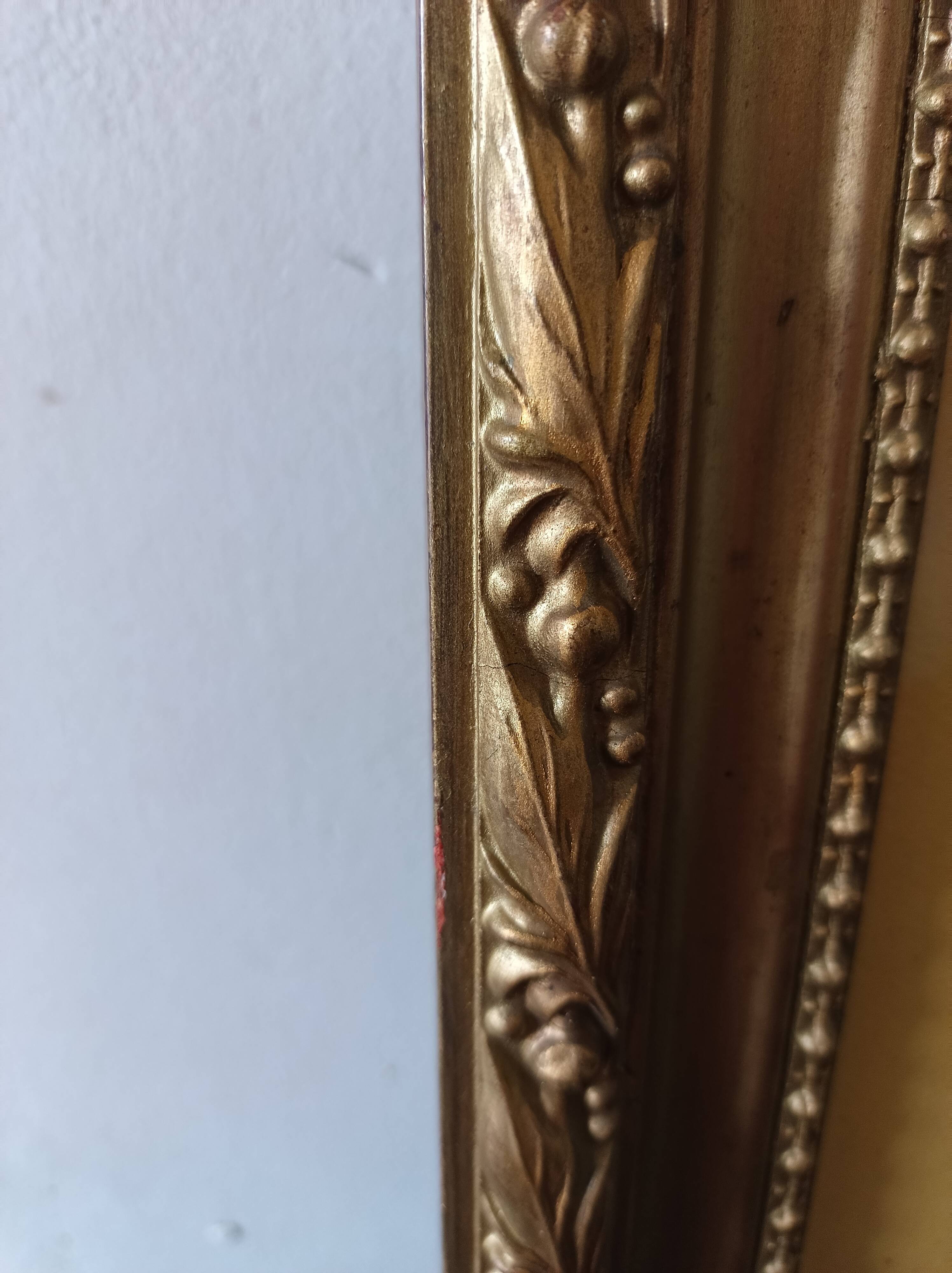 Painting framed under glass