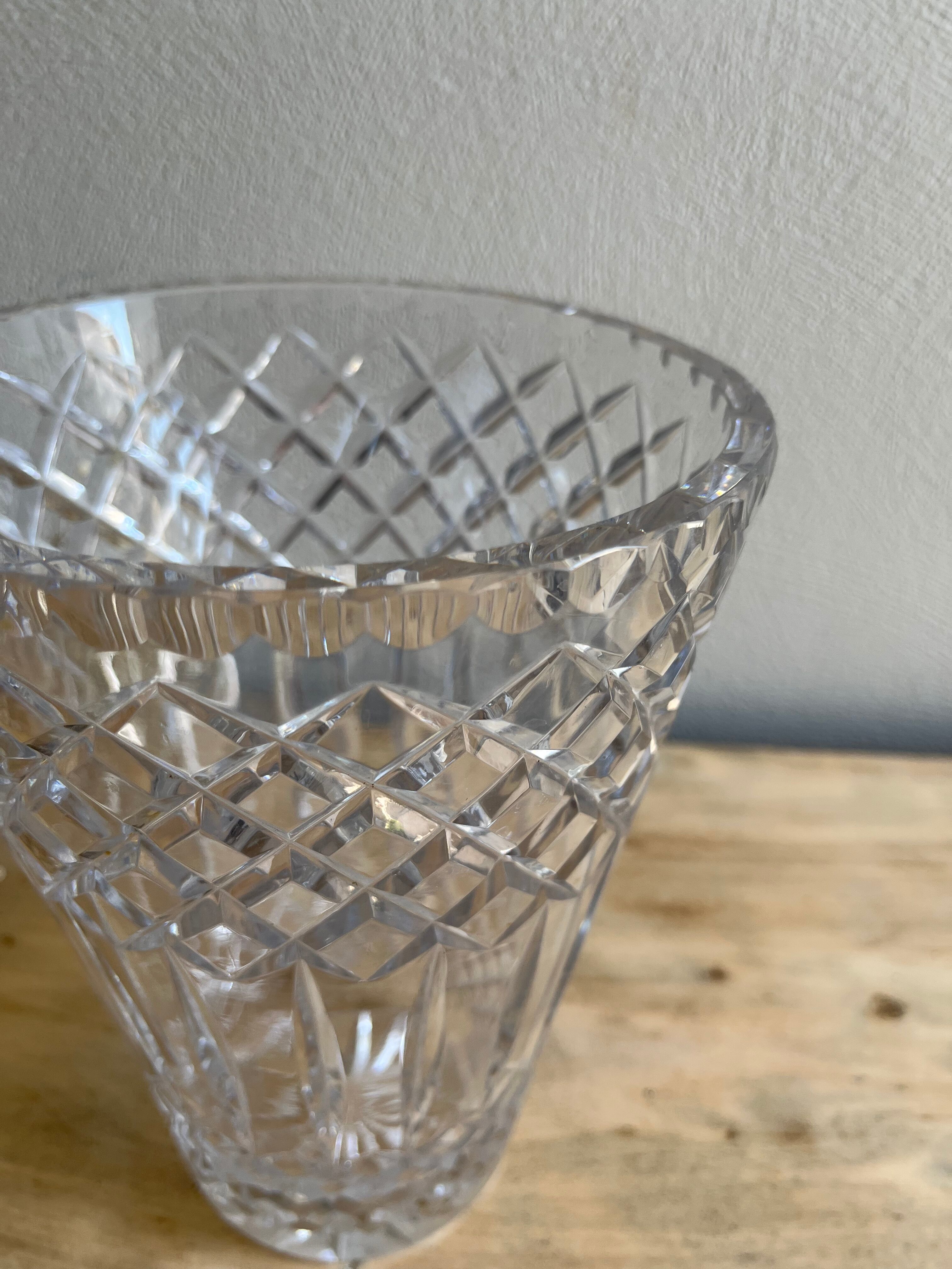 Chiseled crystal vase