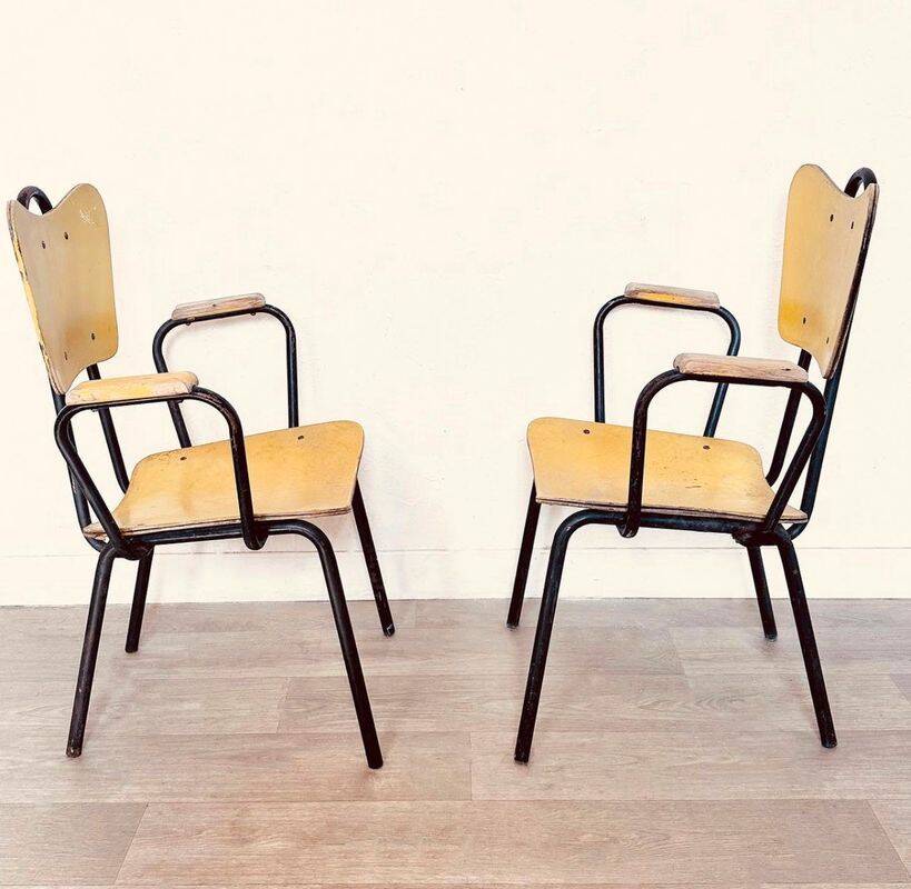 Paire de fauteuils années 50