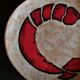 Vintage glazed terracotta ceramic plate signed Olivier