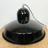 Industrial Black Enamel Factory Pendant Lamp, 1960s