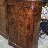 Flamed mahogany secretary from the Restoration period.