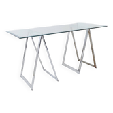 Mid-Century Chrome Trestles Desk, 1970s