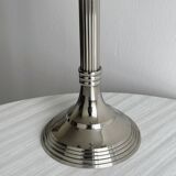 Large 5-arm candlestick in shiny silver metal