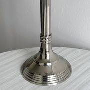 Large 5-arm candlestick in shiny silver metal