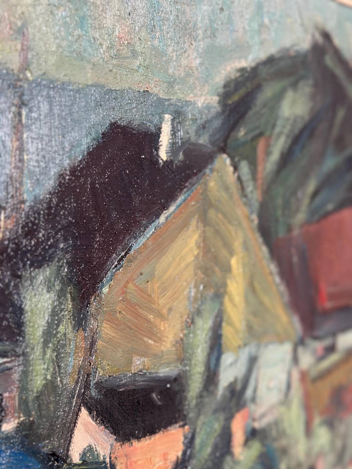 Swedish Oil on Canvas – “Fiskeläge” by Carl Berndtsson