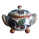 Covered pot workshop Paul Fouillen Quimper signed Maurice Fouillen