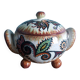 Covered pot workshop Paul Fouillen Quimper signed Maurice Fouillen