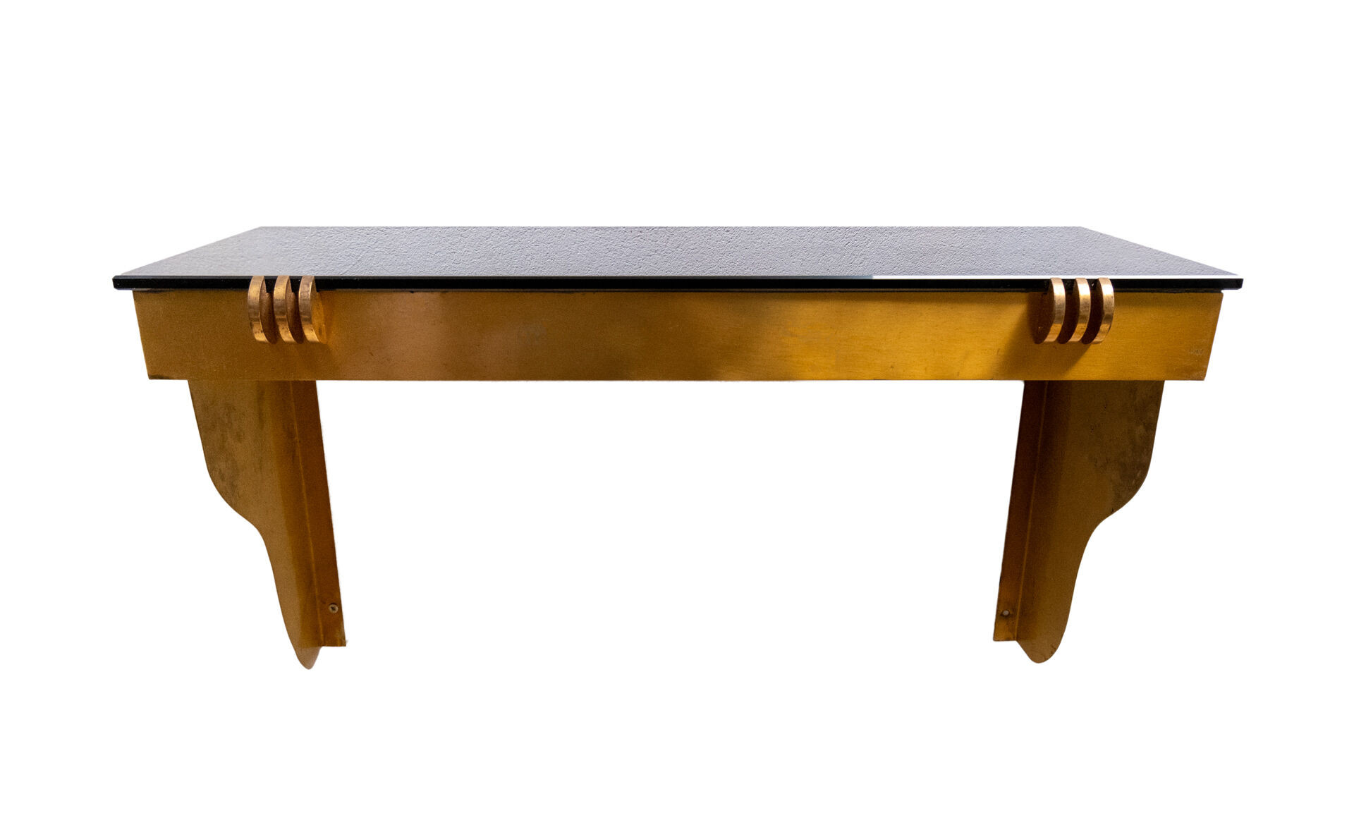 Art deco brass wall console Jean Pascaud