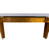Art deco brass wall console Jean Pascaud