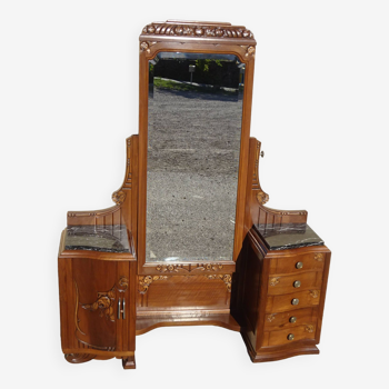 vintage dressing table with storage and psychic mirror