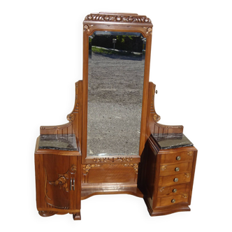 vintage dressing table with storage and psychic mirror