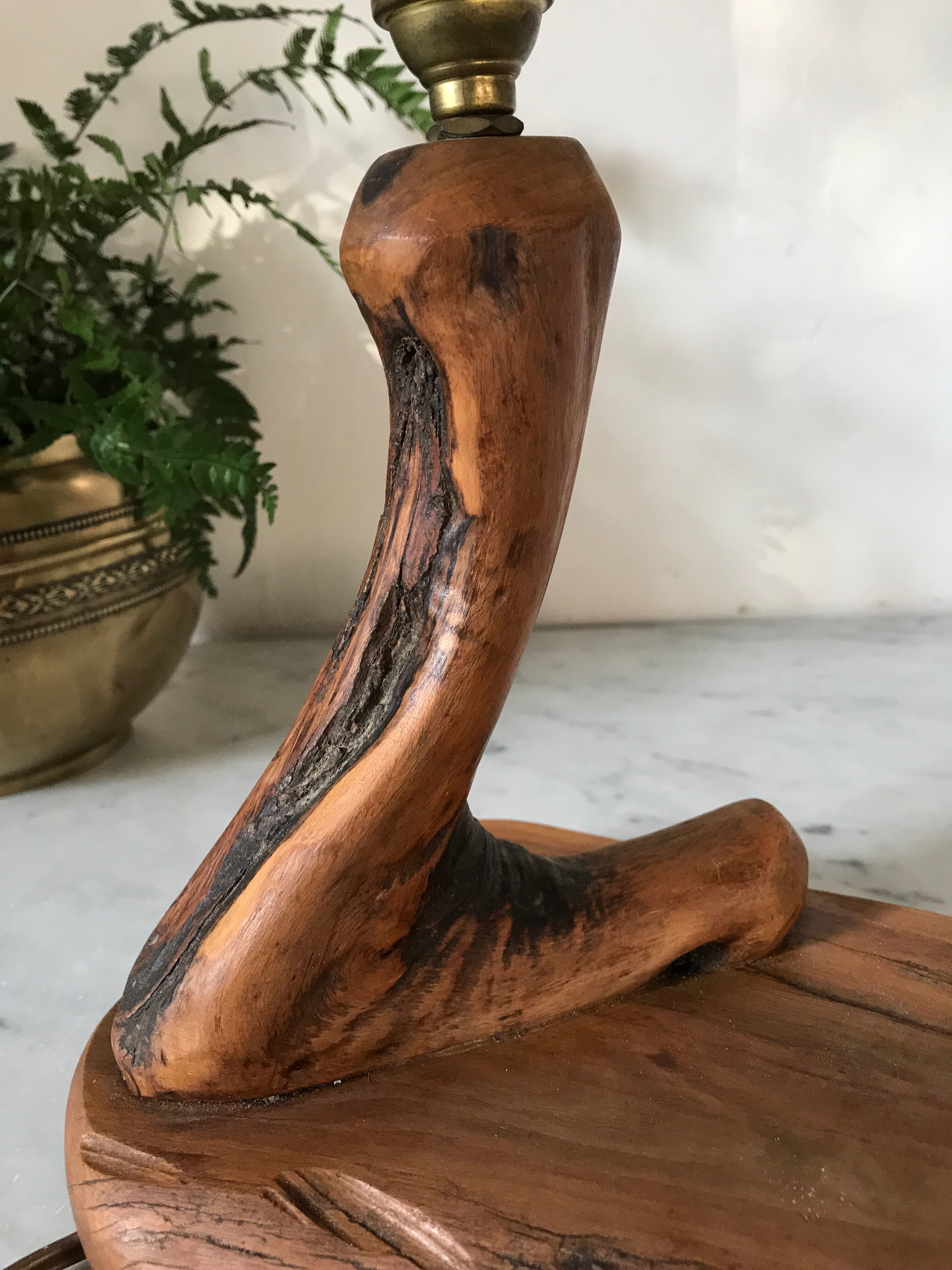 Vintage wooden bedside lamp