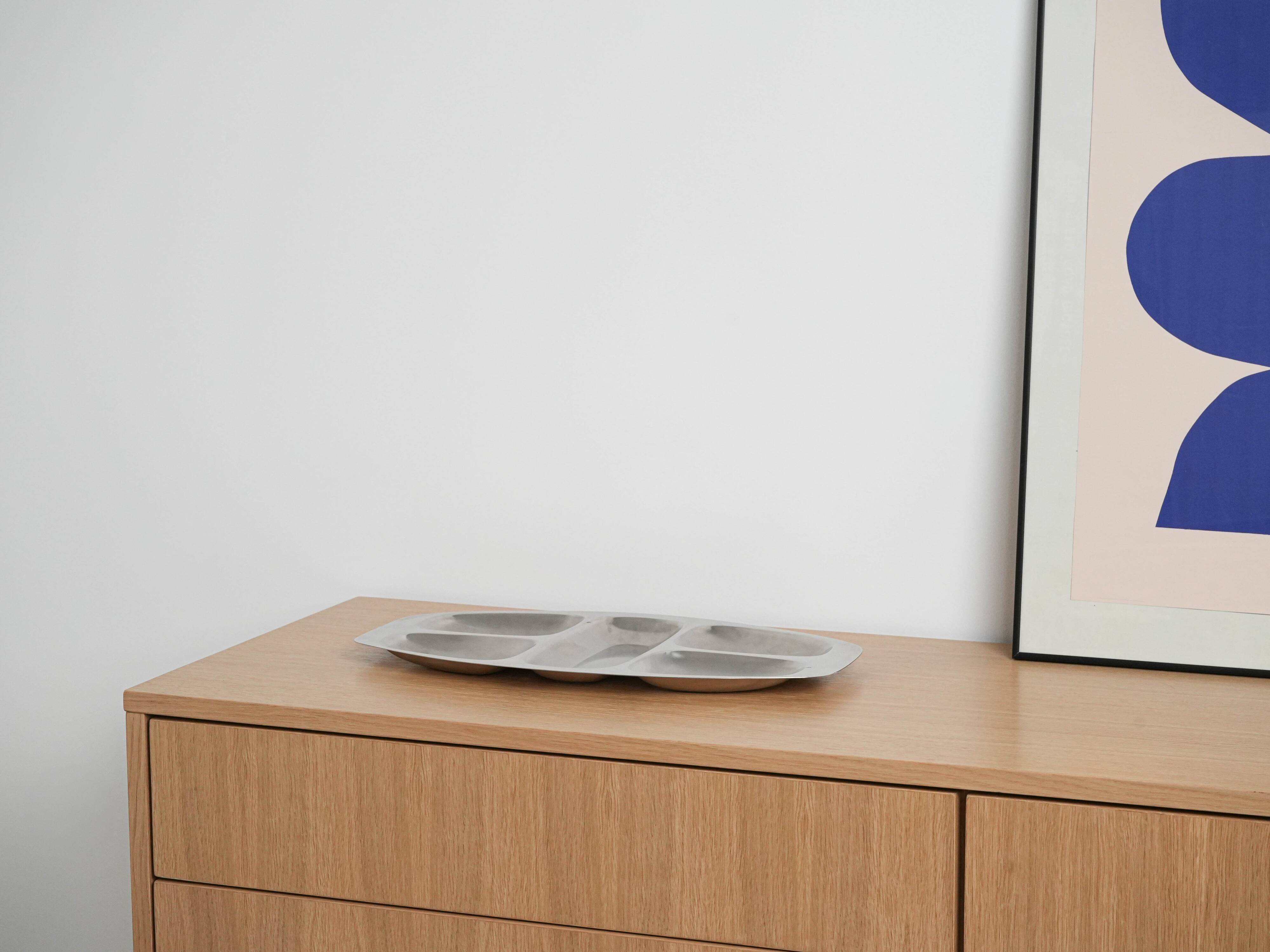 Plateau d'apéritif, design italien, années 1970, fabriqué par Alessi