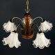 Vintage Murano glass chandelier and wood, Italy, 1970s
