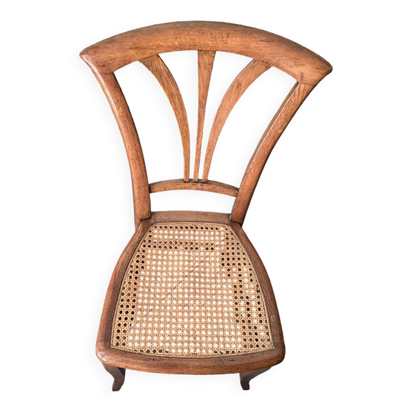 6 chaises vintage en bois et cannage