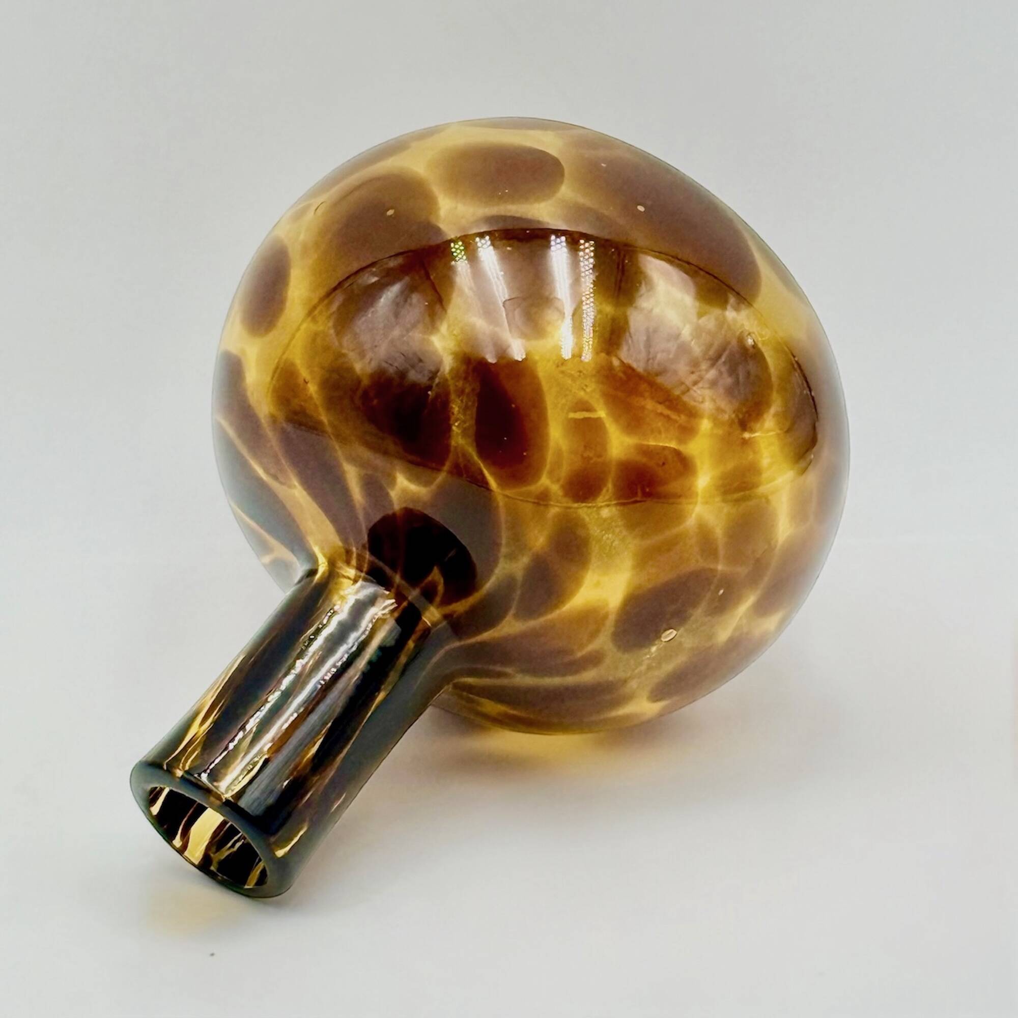 Empoli Blown Glass Vase with Amber and Brown Hues, 1960s