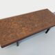 Vintage rectangular coffee table by Dieter Wackerlin in wood mosaic.