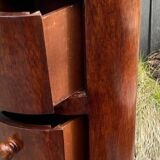 Cylindrical column with 4 drawers, in solid wood.