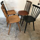 Set of 4 mismatched vintage chairs compass feet