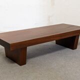 Brutalist coffee table in solid teak from the 60s/70s