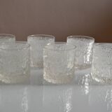 set of 6 vintage textured glasses 1980 by Charlotte Hutte @ Goebel Germany
