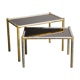 Paire de tables basses laitonnées bambou vintage 1970’