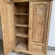 Art Deco wardrobe in raw oak wood
