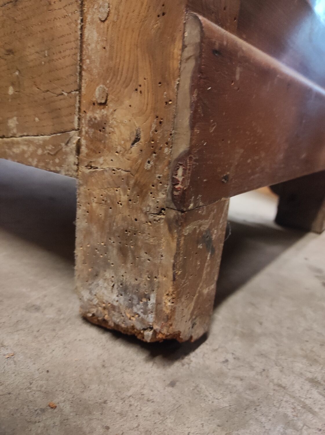 Old Parisian buffet in rustic oak 2 drawers 2 doors vintage country storage unit