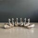 Set of 6 silver-plated swan candle holders