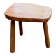 Tabouret de traite tripode brutaliste en frêne